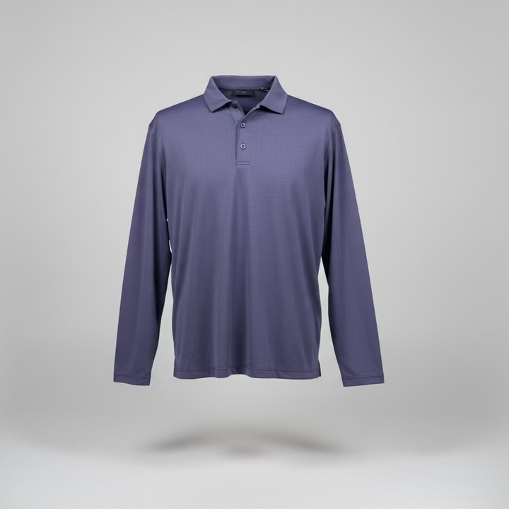 SanSoleil SOLCOOL L/S POLO W MESH - Navy Pattern