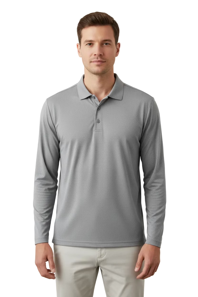 SanSoleil SOLCOOL L/S POLO W MESH - Grey Stone