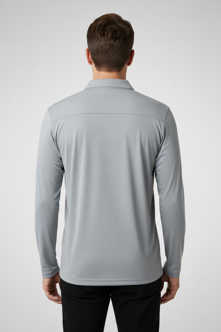 SanSoleil SOLCOOL L/S POLO W MESH - Grey Stone