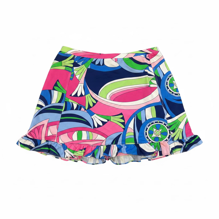 G-Lifestyle Womens Art Deco Skort (15') - Pink/Blue