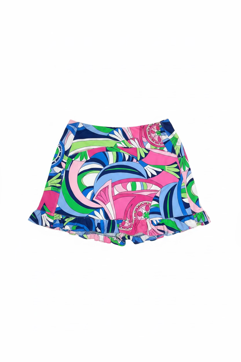 G-Lifestyle Womens Art Deco Skort (15') - Pink/Blue
