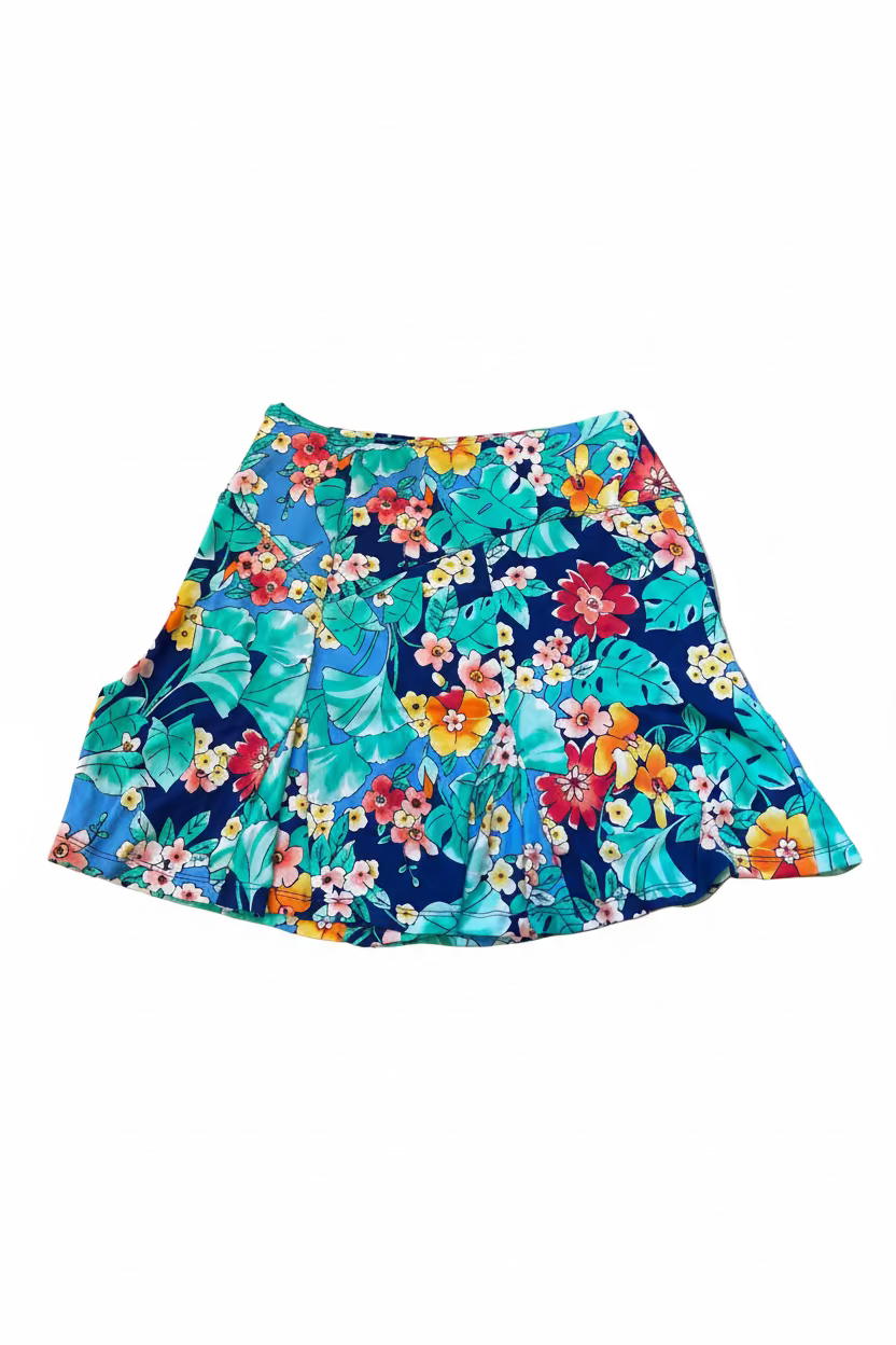 G-Lifestyle Womens Olivia Floral Skort (16.5') - Blue/Seafoam