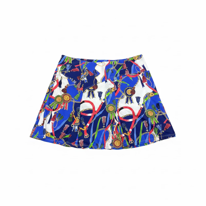 G-Lifestyle Womens Belmont Chain Skort (17.5') - Navy/Red