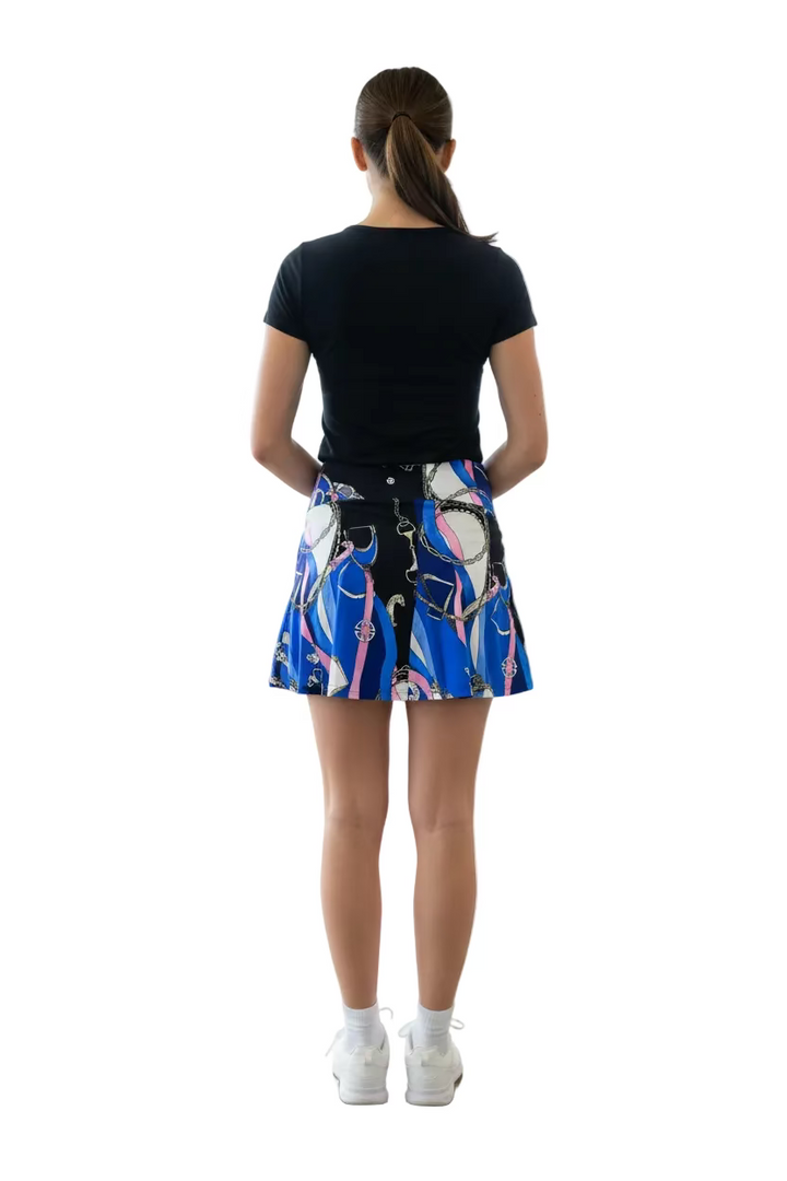 G-Lifestyle Womens Wellington Tonal Skort (17') - Blue/Pink