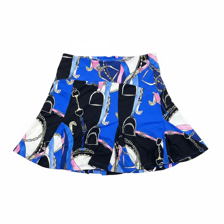 G-Lifestyle Womens Wellington Tonal Skort (17') - Blue/Pink