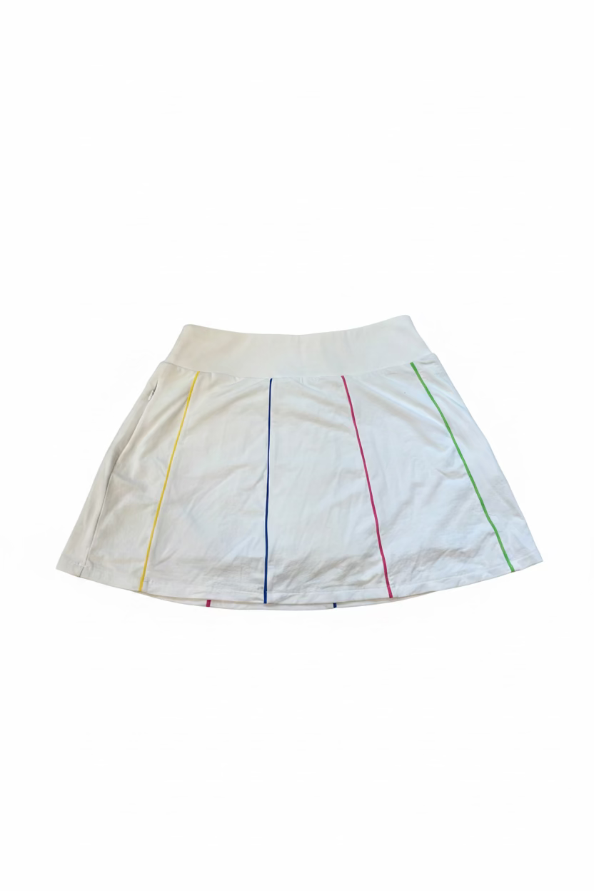G-Lifestyle Womens Colorblock Piping Skort (16') - White