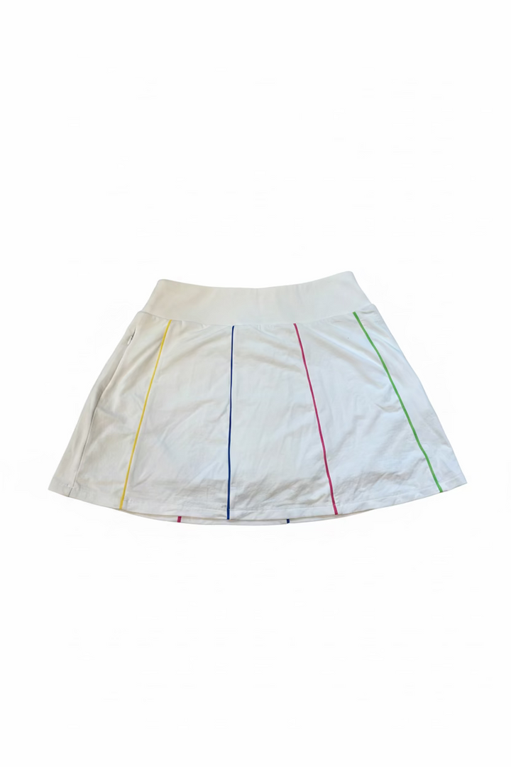 G-Lifestyle Womens Colorblock Piping Skort (16') - White
