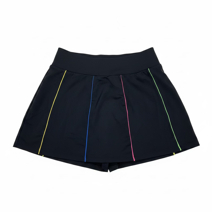 G-Lifestyle Womens Colorblock Piping Skort (16') - Black