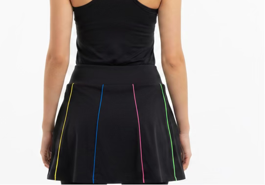 G-Lifestyle Womens Colorblock Piping Skort (16') - Black
