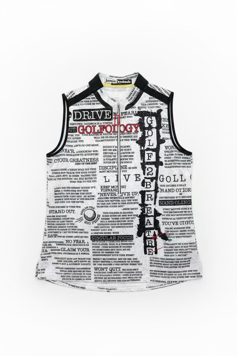 Jamie Sadock Womens Newspaper Column Sleeveless Zip Mock - Jet Black