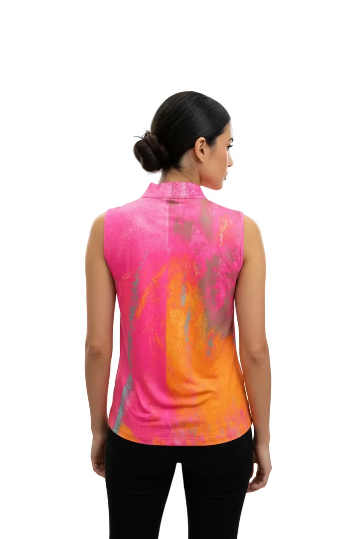 Jamie Sadock Womens Zella Zap Sleeveless Zip Mock - Panther Pink/Ravish