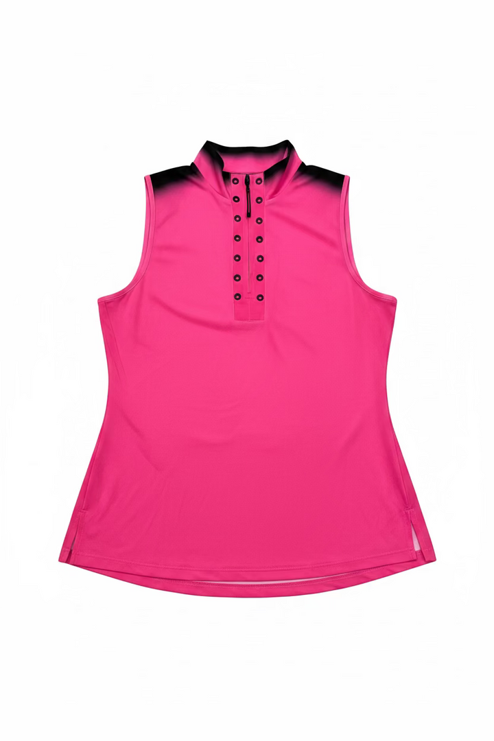 Jamie Sadock Womens Zoe Zap Sleeveless Zip Mock - Panther Pink/Ravish