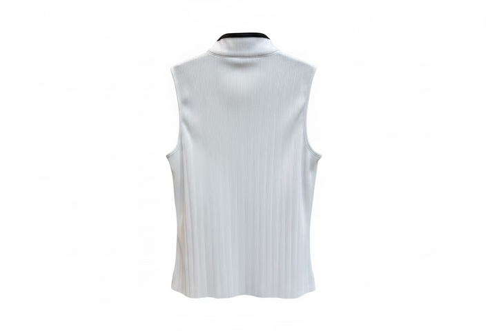 Jamie Sadock Womens Rebecca Sleeveless Zip Mock - Snow/Jet Black