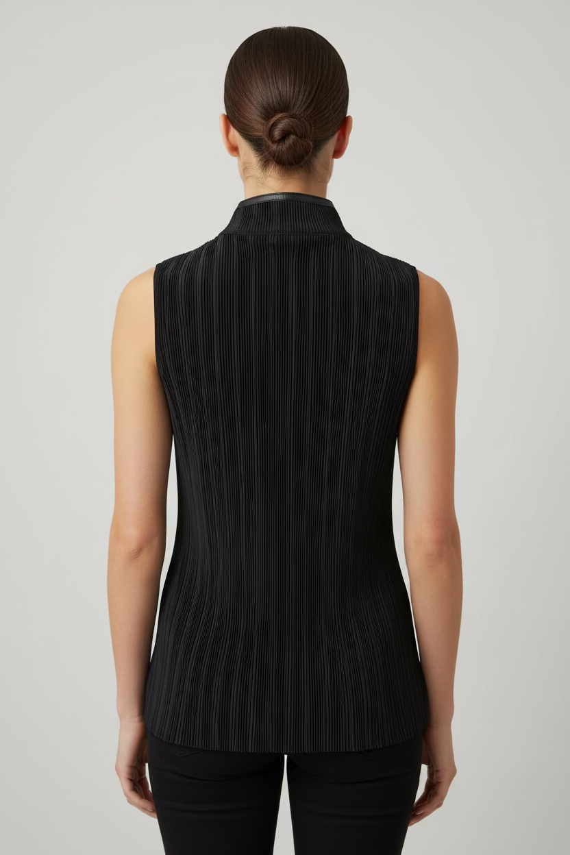 Jamie Sadock Womens Rebecca Sleeveless Zip Mock - Jet Black