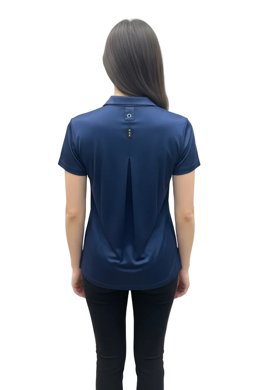 Jamie Sadock Womens Maura Short Sleeve Snap Polo - Moonlight
