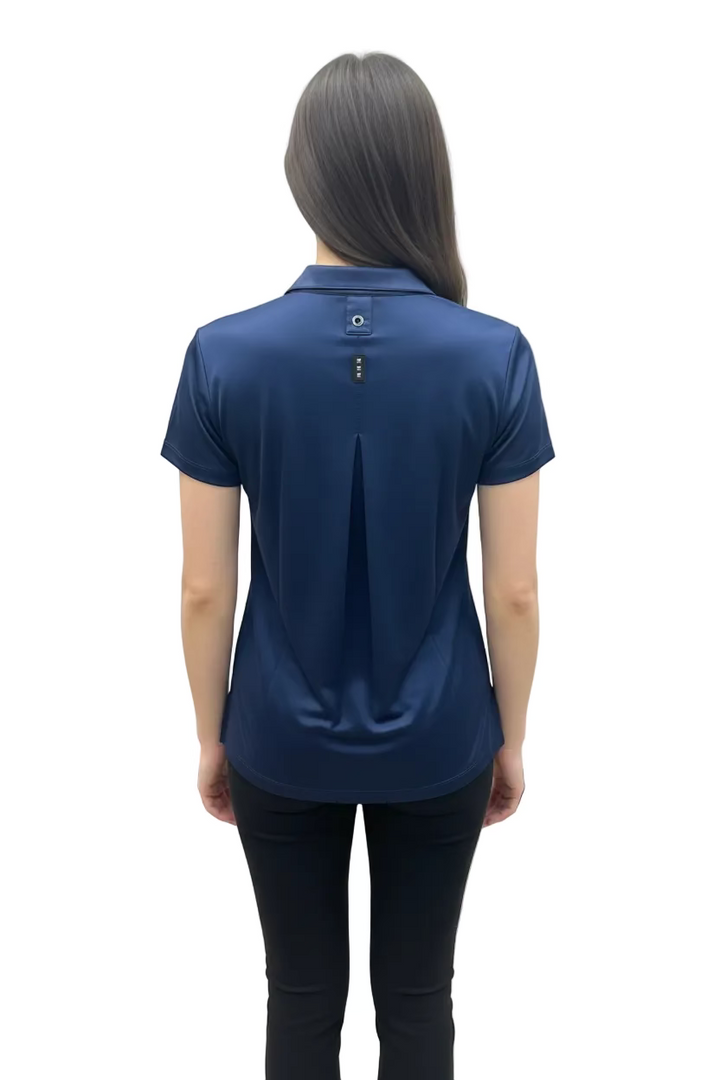 Jamie Sadock Womens Maura Short Sleeve Snap Polo - Moonlight
