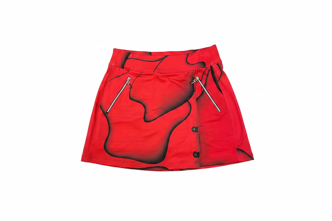 Jamie Sadock Womens Solar Swirl Skort (16')  - Candy Apple Red/Jet Black