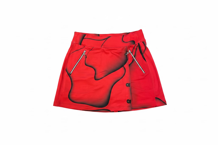 Jamie Sadock Womens Solar Swirl Skort (16')  - Candy Apple Red/Jet Black