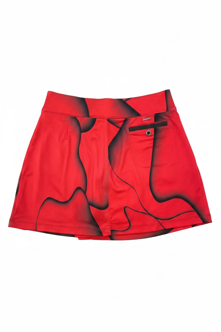 Jamie Sadock Womens Solar Swirl Skort (16')  - Candy Apple Red/Jet Black