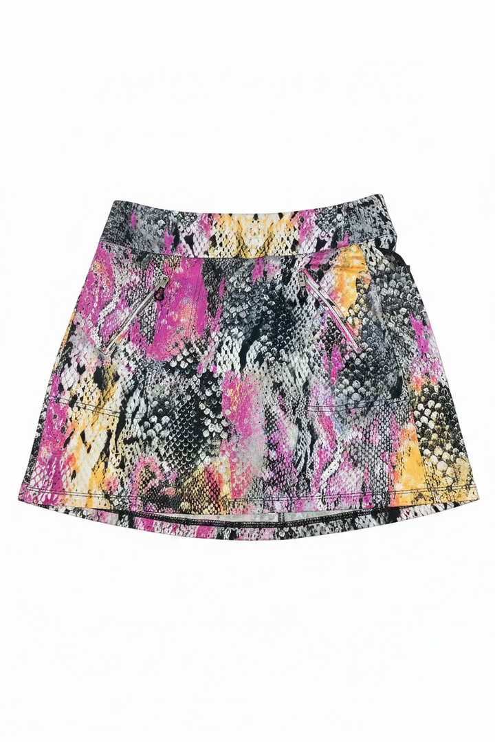 Jamie Sadock Womens Party Python Skort (17.5')  - Animal/Jet Black