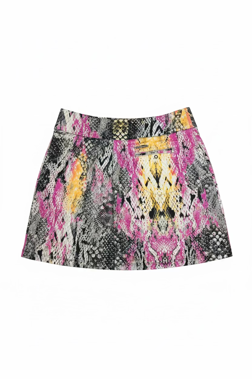 Jamie Sadock Womens Party Python Skort (17.5')  - Animal/Jet Black