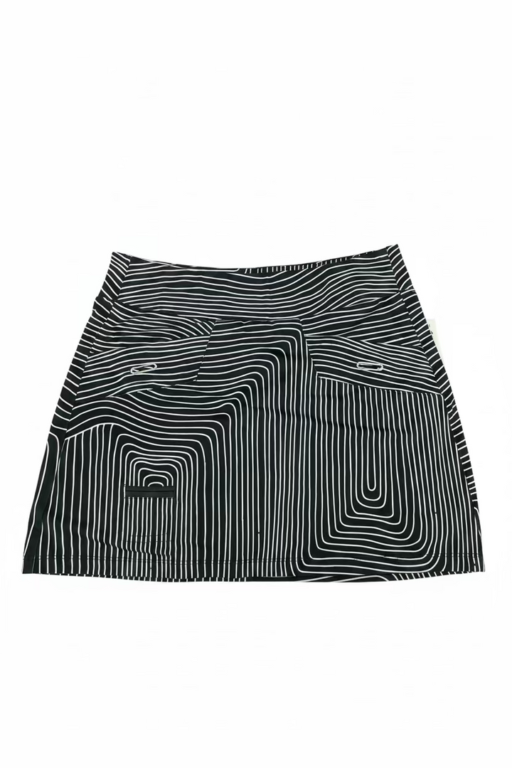 Jamie Sadock Womens Wavy Wendy Skort (16')  - Jet Black/White