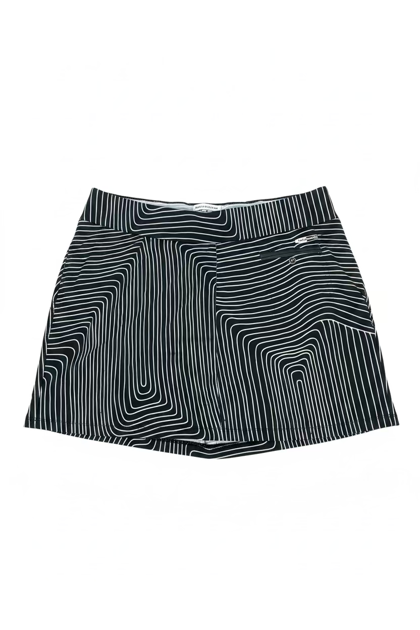 Jamie Sadock Womens Wavy Wendy Skort (16')  - Jet Black/White