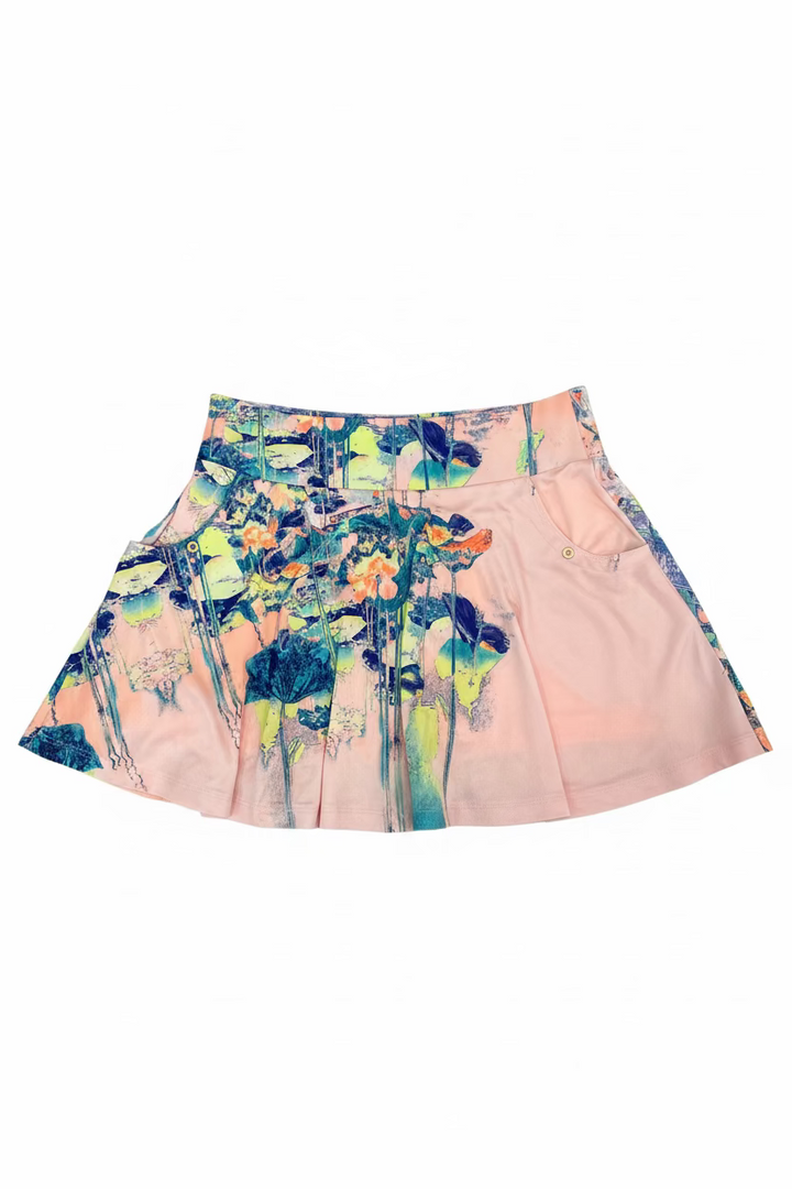 Jamie Sadock Womens Sunset Blossom Skort (16') - Couture Peach/Blue