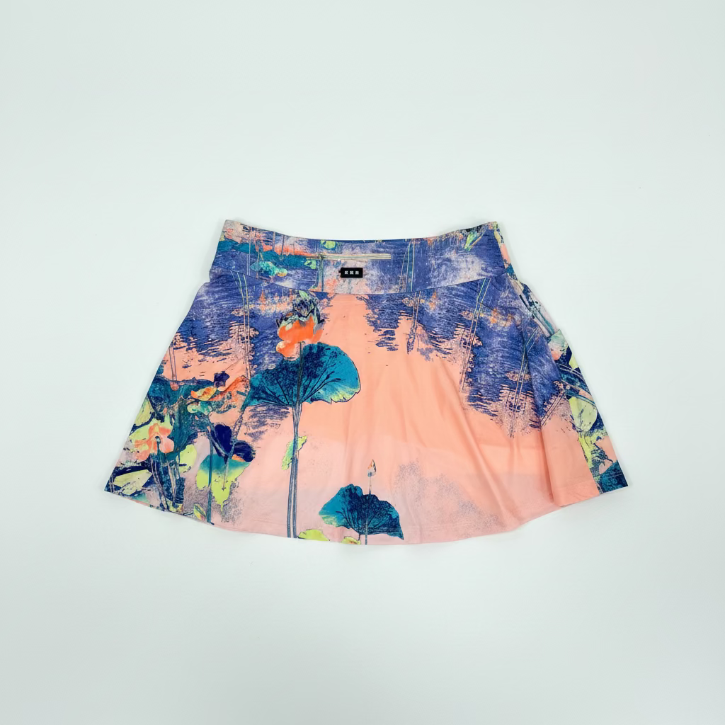 Jamie Sadock Womens Sunset Blossom Skort (16') - Couture Peach/Blue