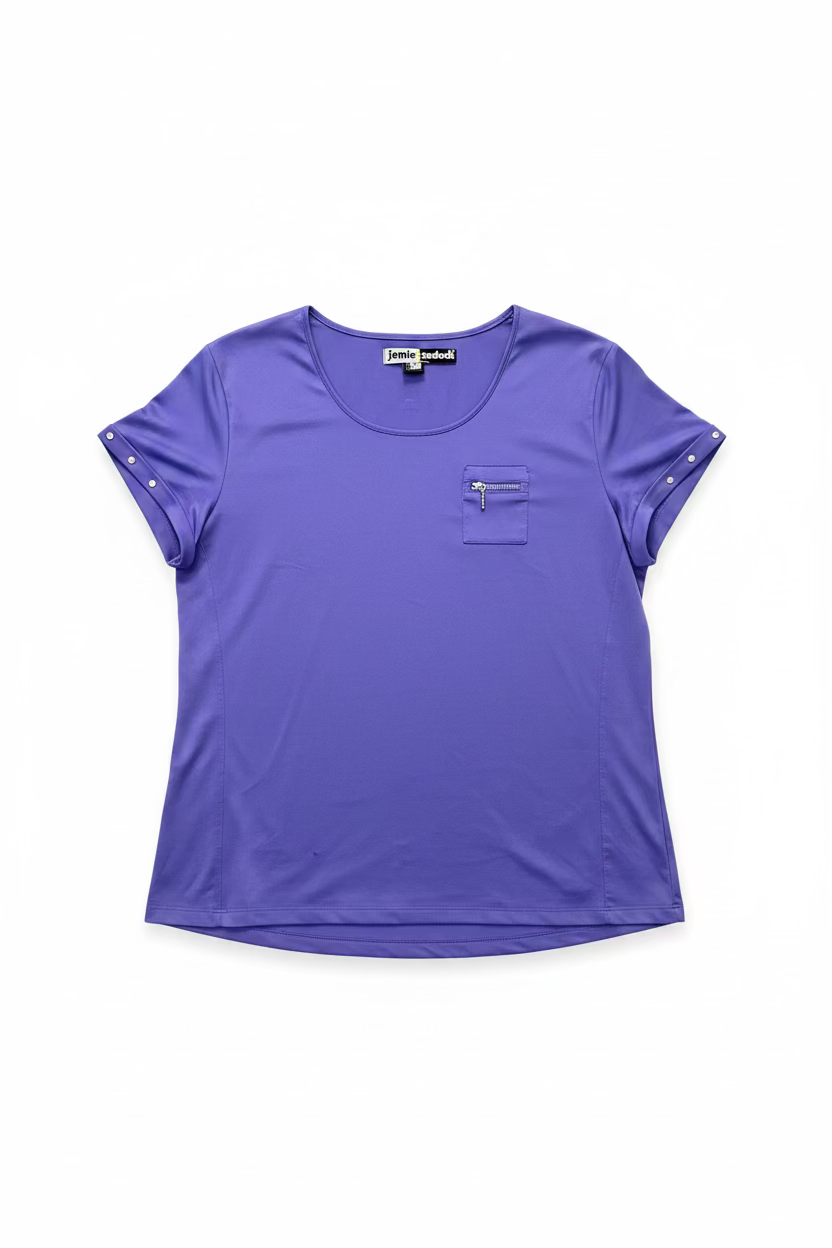 Jamie Sadock Womens Short Sleeve Crewneck Top - Purple Rain