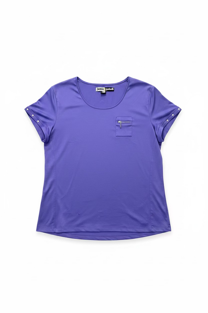 Jamie Sadock Womens Short Sleeve Crewneck Top - Purple Rain