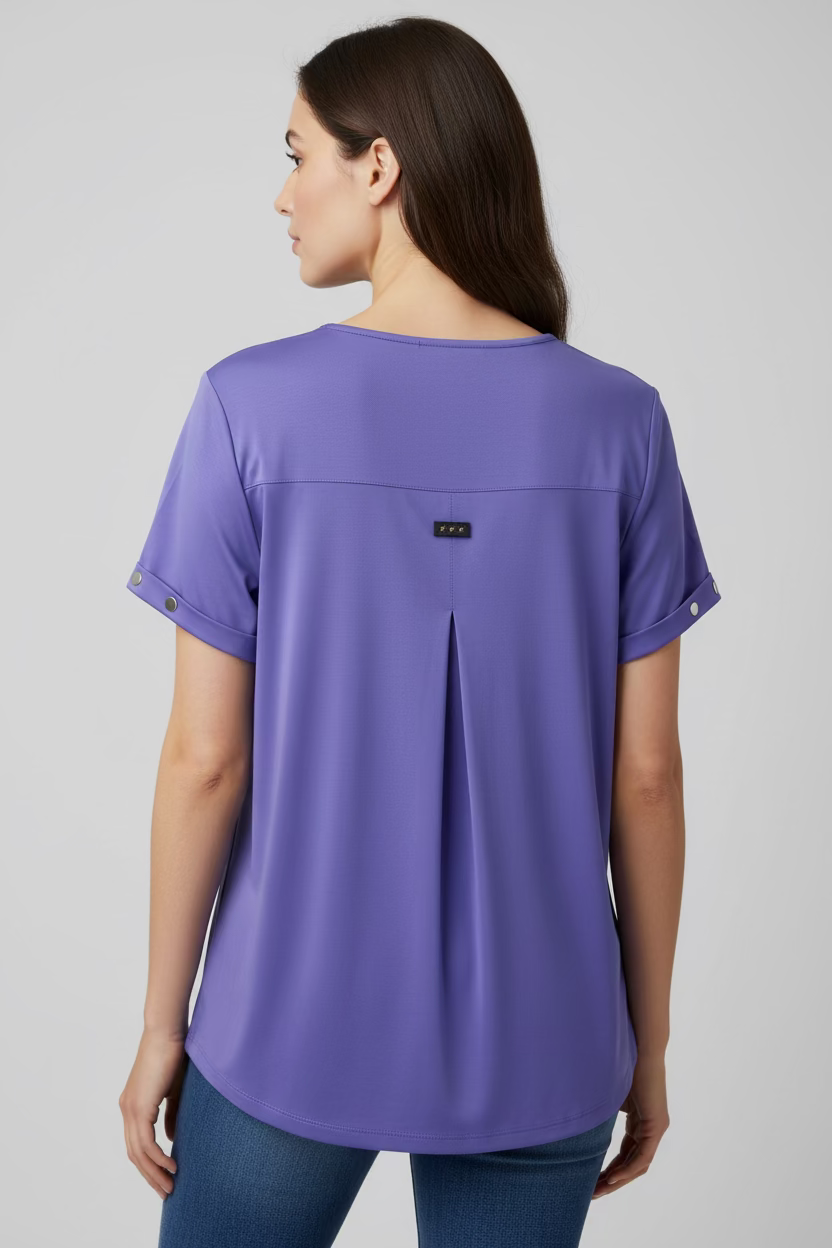 Jamie Sadock Womens Short Sleeve Crewneck Top - Purple Rain