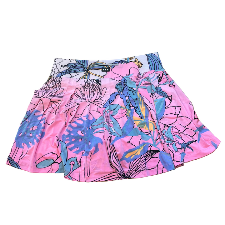Jamie Sadock Womens Floral Pleated Skort (16')  - Tickle Pink/Multi
