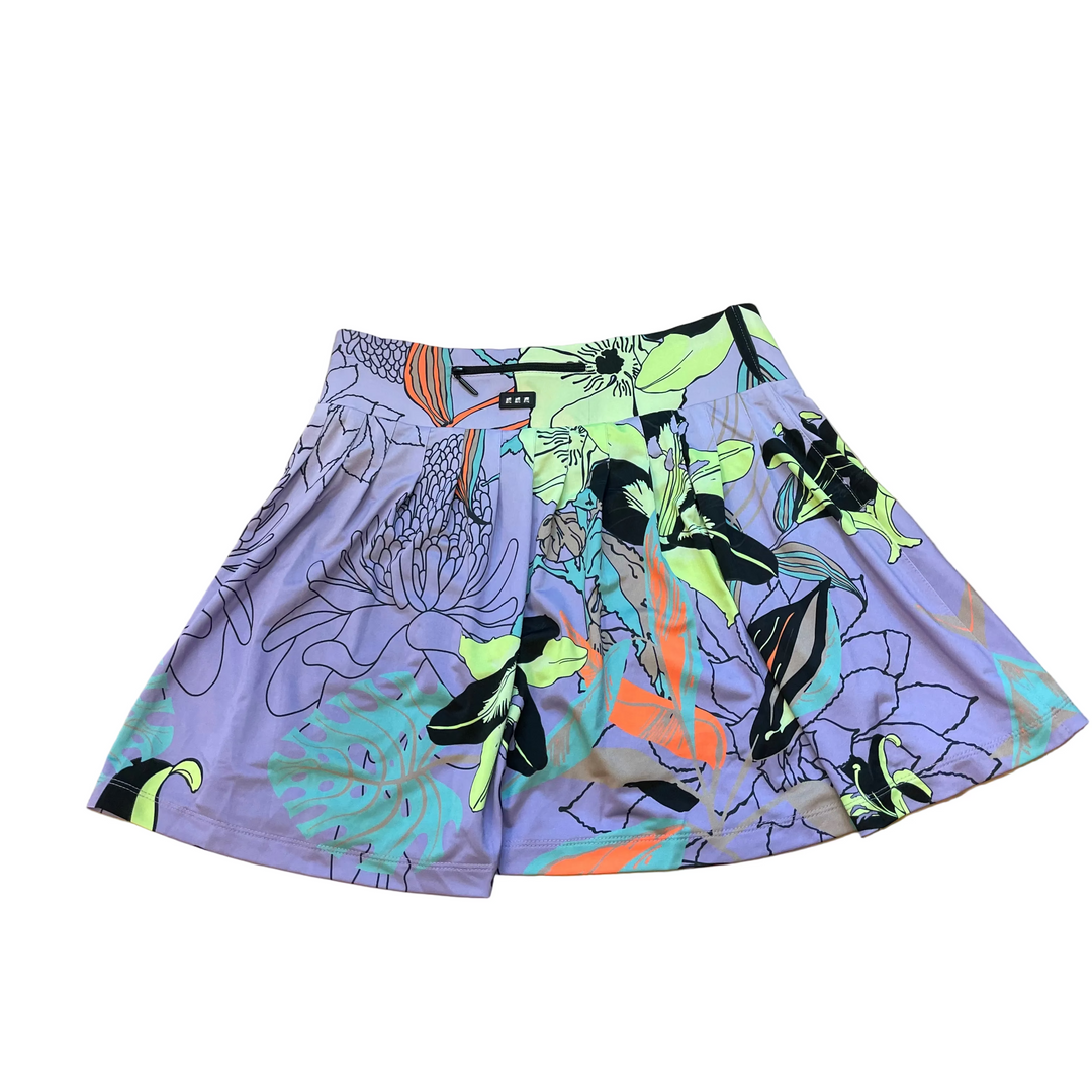 Jamie Sadock Womens Floral Pleated Skort (16')  - Lilac Lillies/Multi