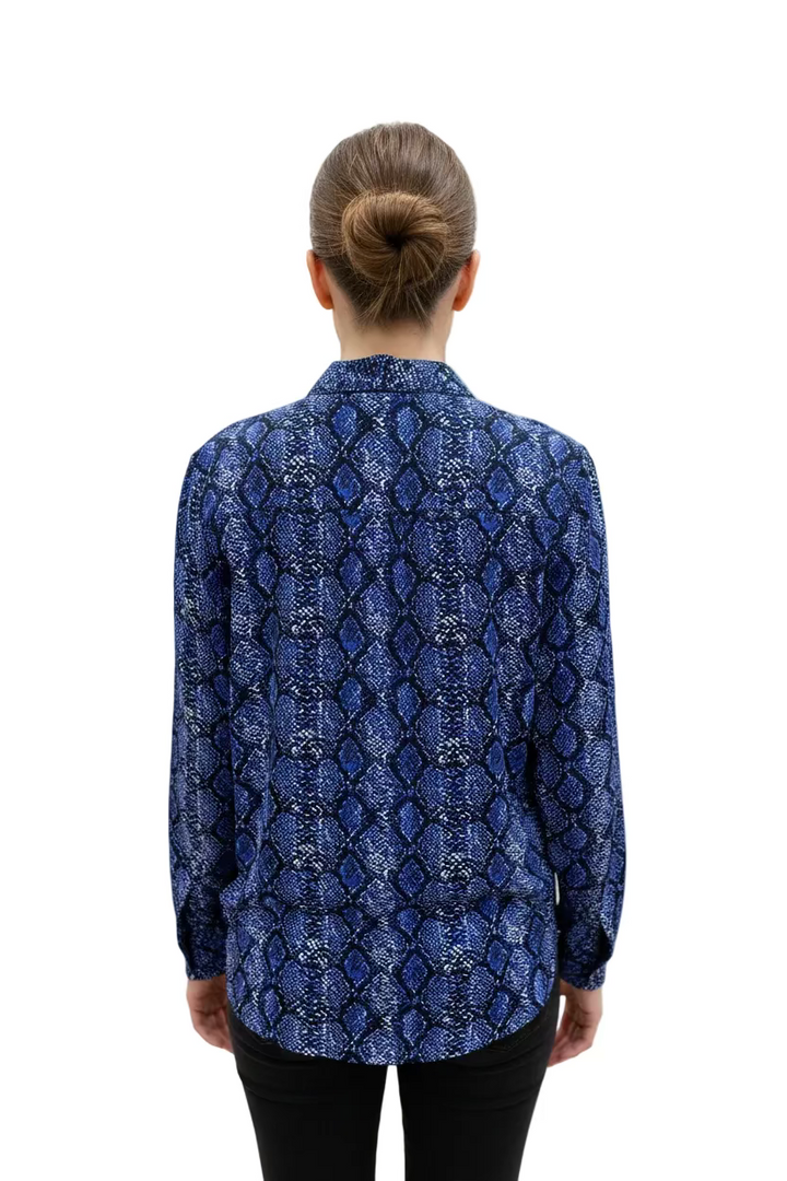 Lulu B Womens Snake Long Sleeve Zip Mock - Multicolored