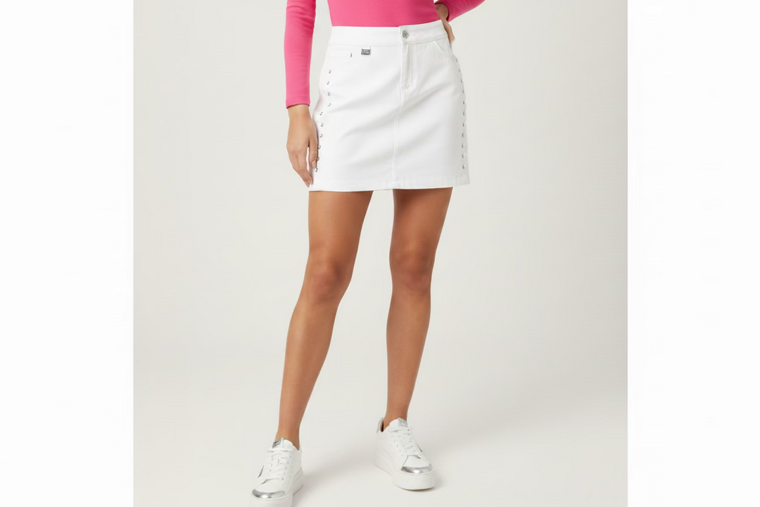 Lulu B Womens Pull On Braided Banglandine Skort (18') - White