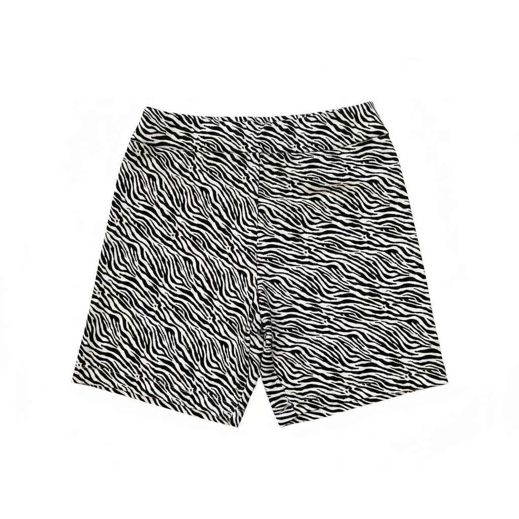 Lulu B Womens Pull On Zebra Shorts - Black/White