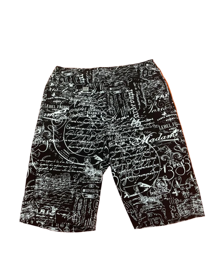Lulu B Womens Pull On Letter Shorts - Black/White