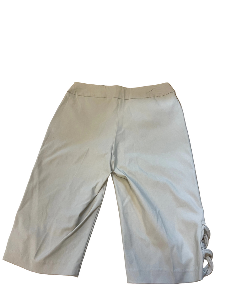 Lulu B Womens Pull On Letter Bermuda With Bling Shorts - Stone