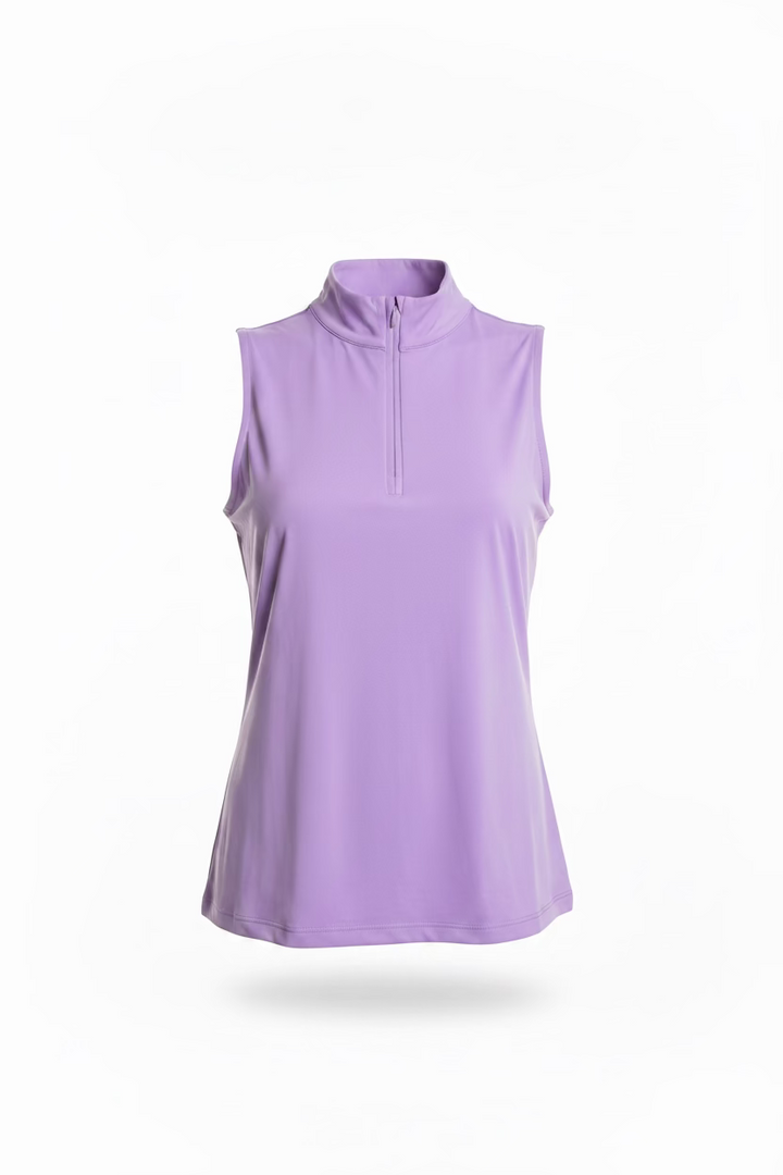 Lulu B Womens Sleeveless Zip Mock - Lilac