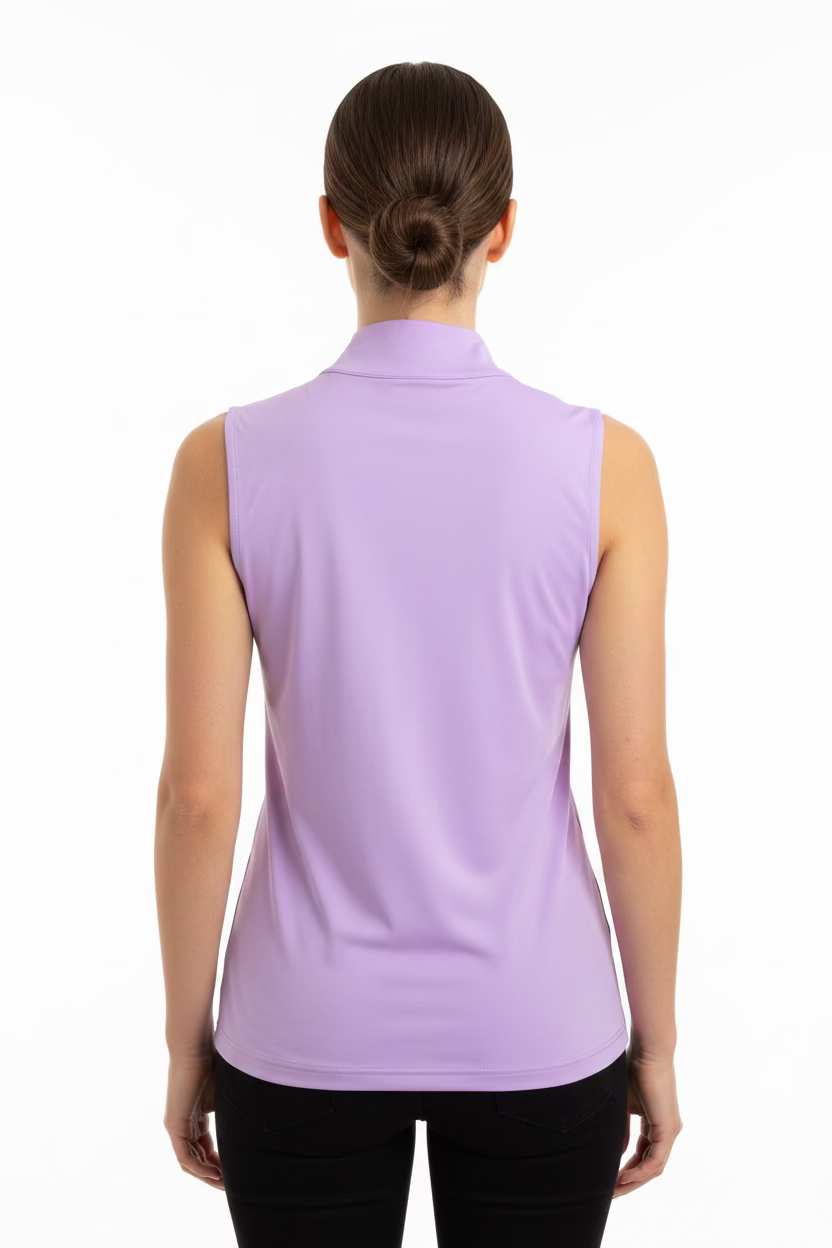 Lulu B Womens Sleeveless Zip Mock - Lilac