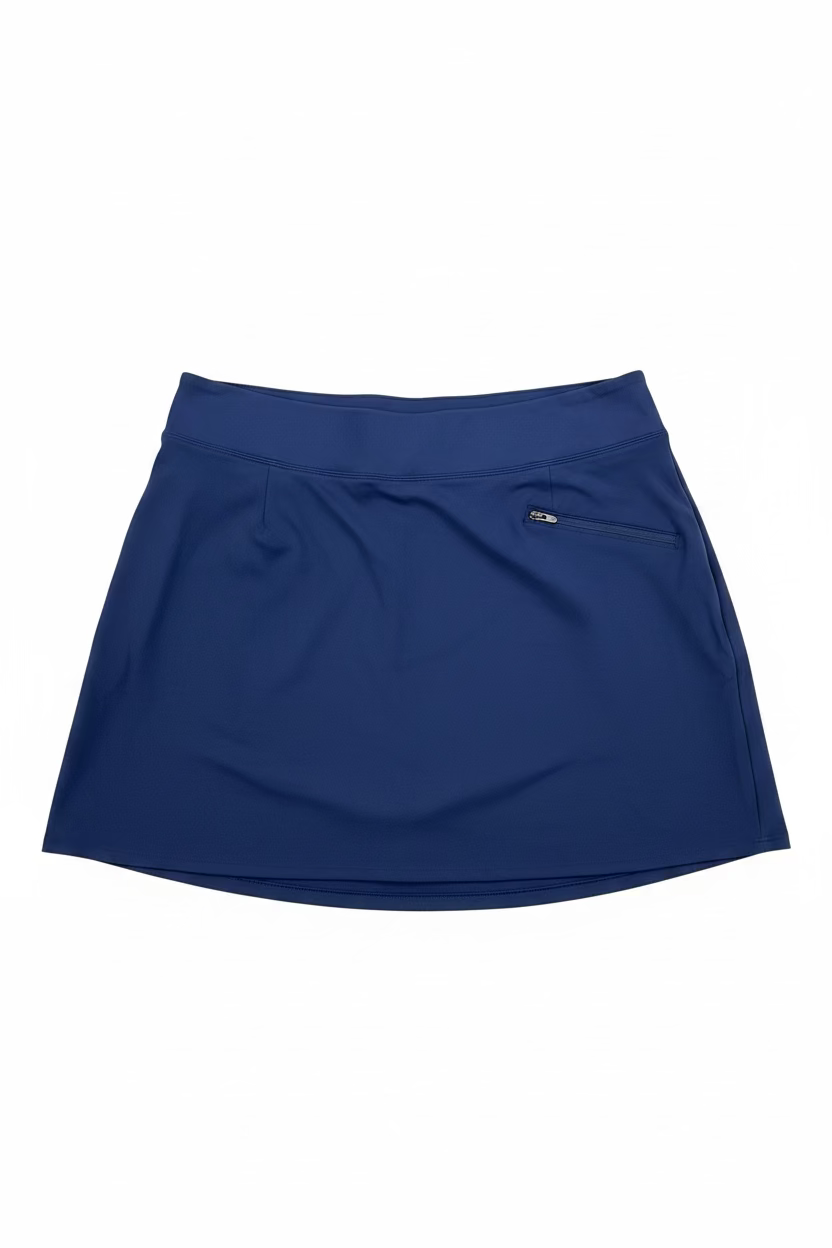 SanSoleil Womens Faux Wrap Skort (17') - Navy