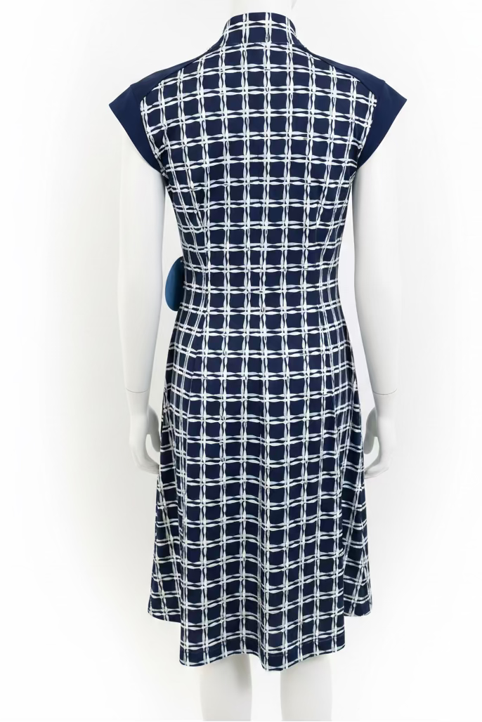 SanSoleil Womens King Nautical Sleeveless Zip Dress - Navy/Multi