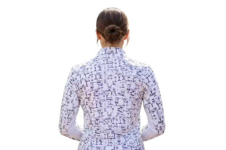 SanSoleil Womens Long Sleeve Cocktail Zip Mock Top - Multi
