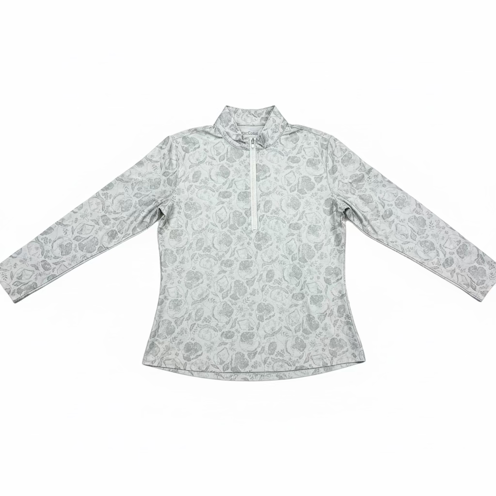 SanSoleil Womens Long Sleeve Garden Zip Mock - Sage