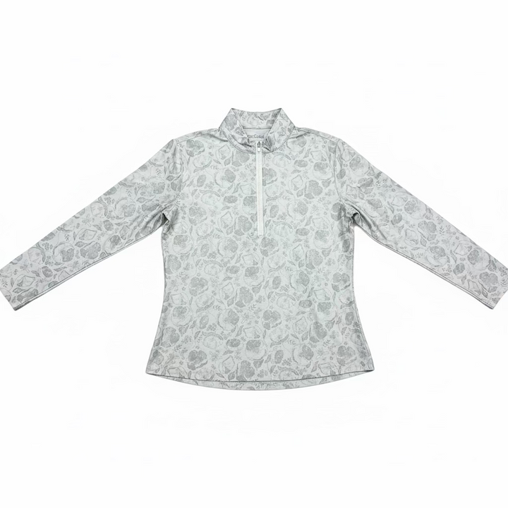SanSoleil Womens Long Sleeve Garden Zip Mock - Sage