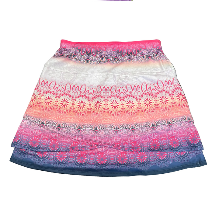 Lucky In Love Womens Scalloped Lagos Skort (17') - Pink/Multi