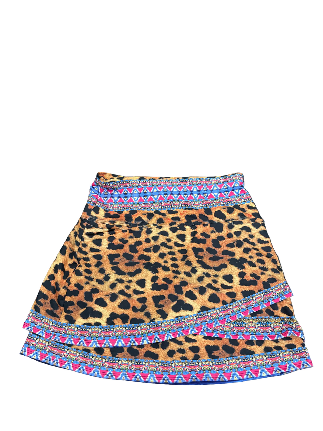 Lucky In Love Womens Scalloped Leopard Skort (17') - Hazel/Multi