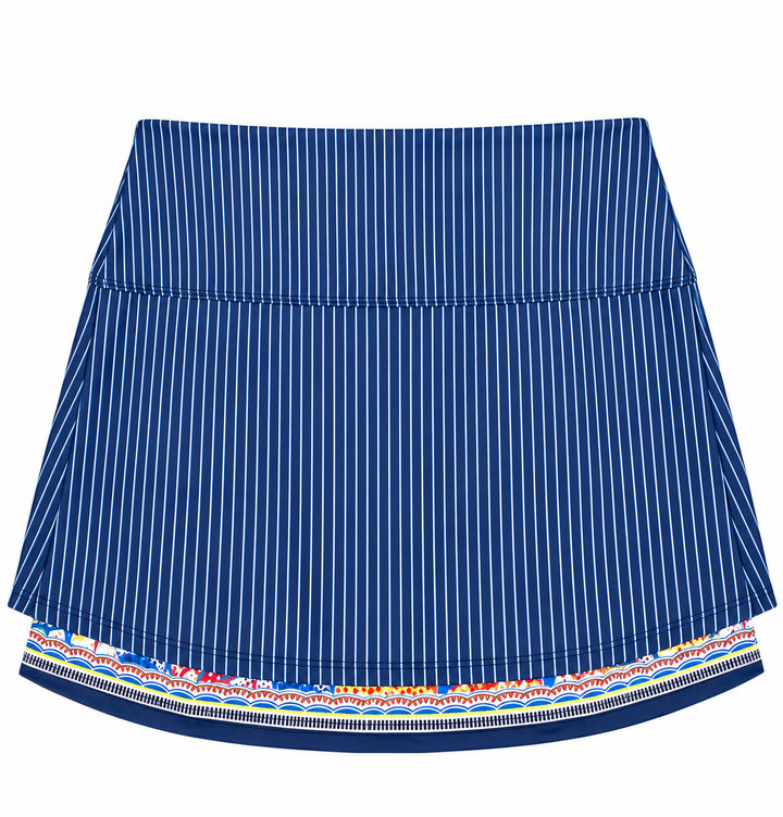 Lucky In Love Womens Pleated Dreaming Skort (17') - Navy/Multi