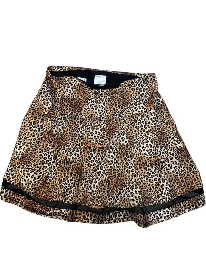Lucky In Love Womens Leopard Pleated Skort (18') - Hazel/Multi